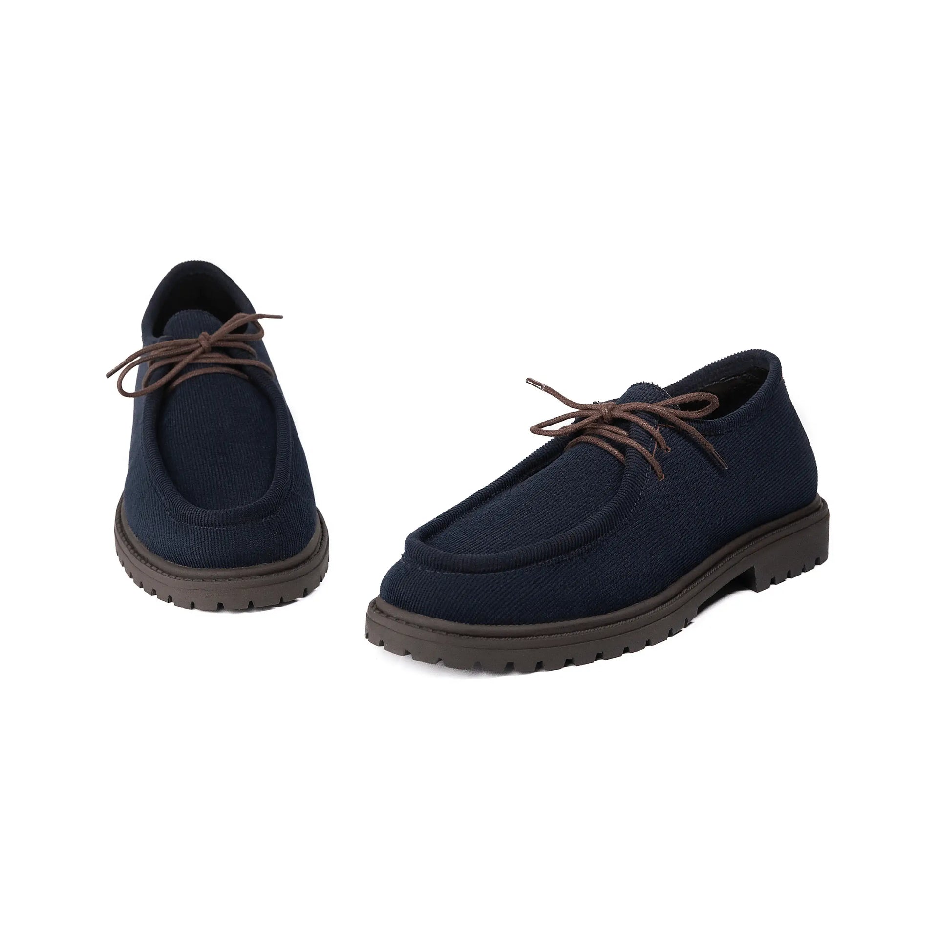 Arden Low Blue – Moc Toe Corduroy - Huso Men's Shoes, Loafers, Boots & Clothing