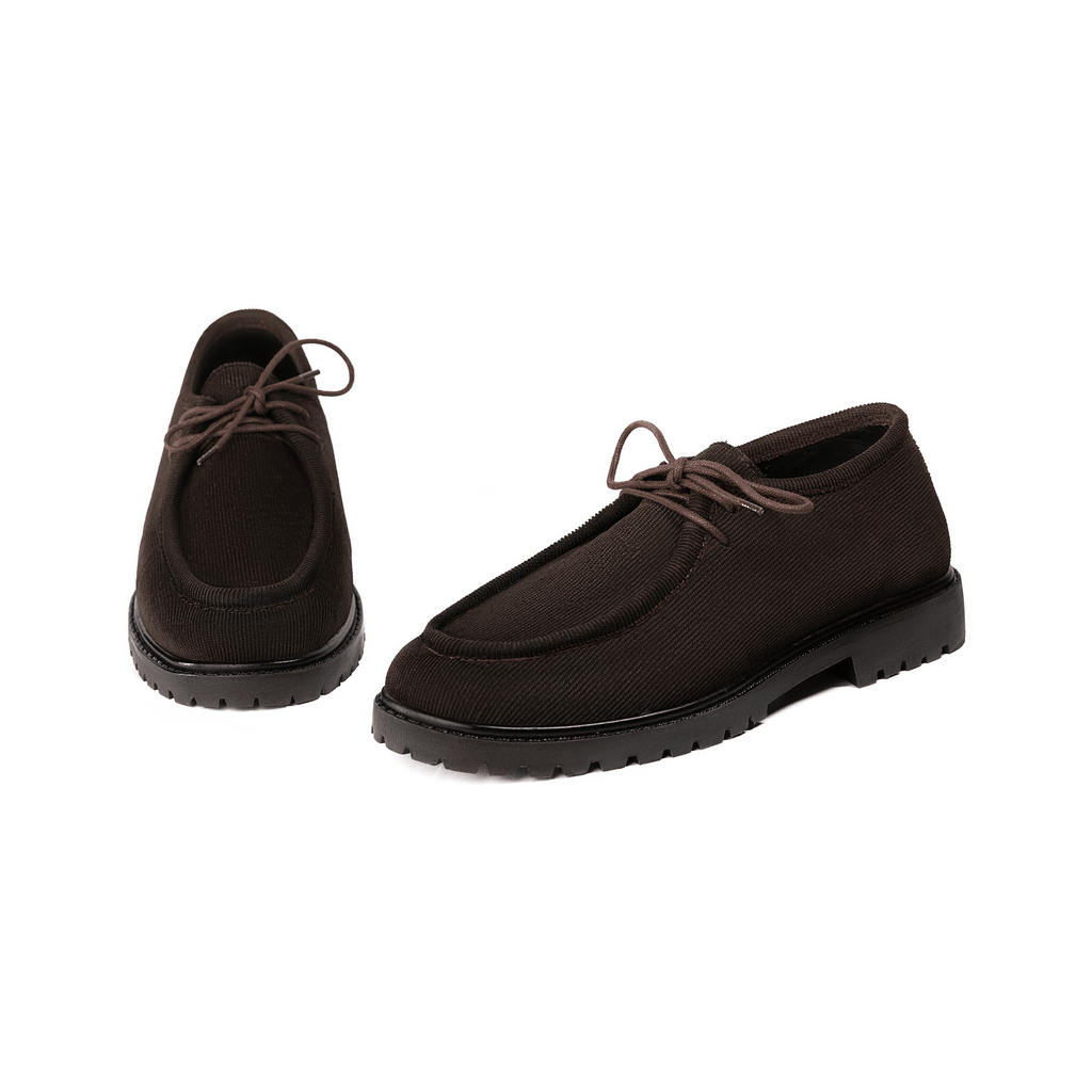 Arden Low Brown – Moc Toe Corduroy - Huso Men's Shoes, Loafers, Boots & Clothing