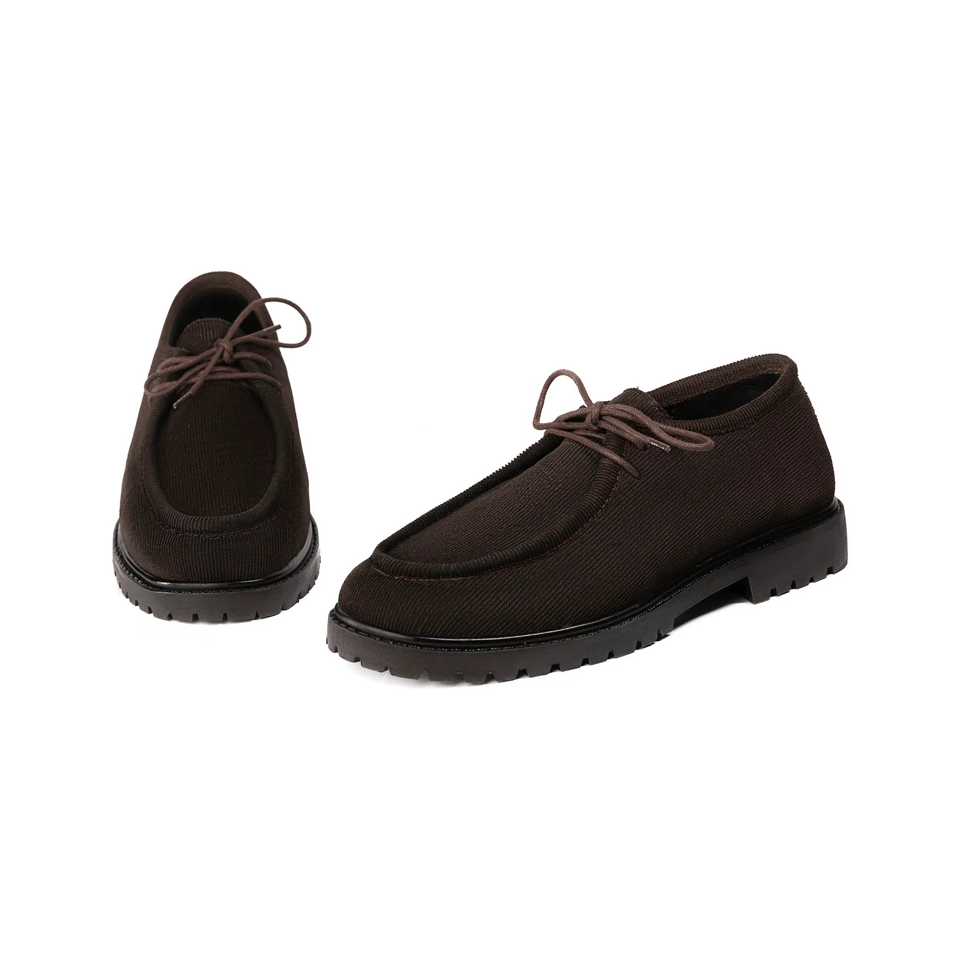 Arden Low Brown – Moc Toe Corduroy - Huso Men's Shoes, Loafers, Boots & Clothing