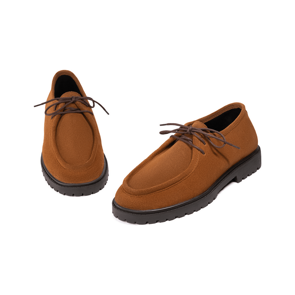 Arden Low Tan – Moc Toe Shoe Suede - Huso Men's Shoes, Loafers, Boots & Clothing