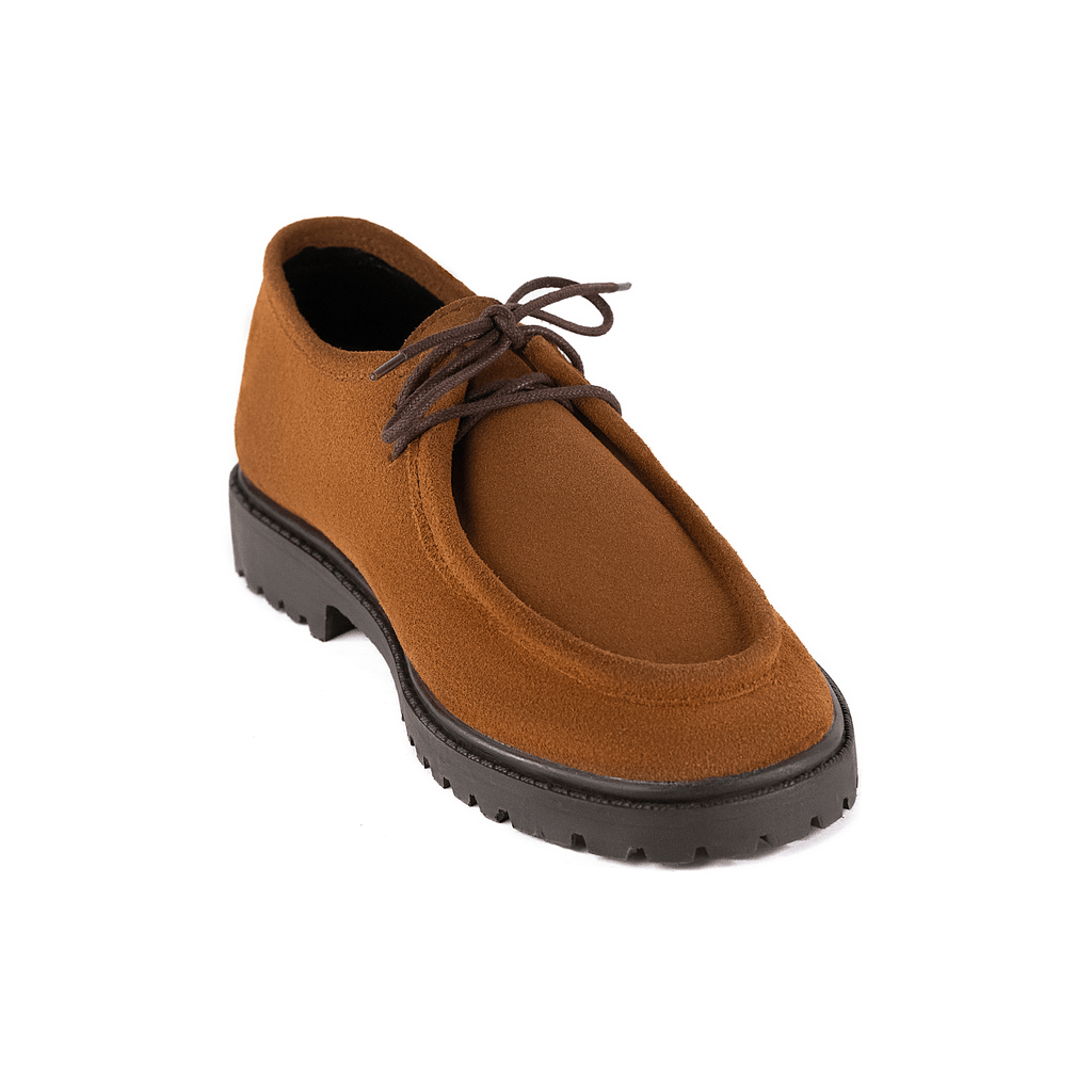 Arden Low Tan – Moc Toe Shoe Suede - Huso Men's Shoes, Loafers, Boots & Clothing