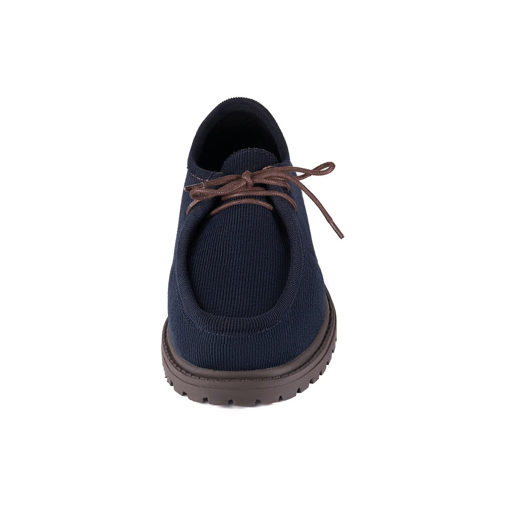 Arden Low Blue – Moc Toe Corduroy - Huso Men's Shoes, Loafers, Boots & Clothing