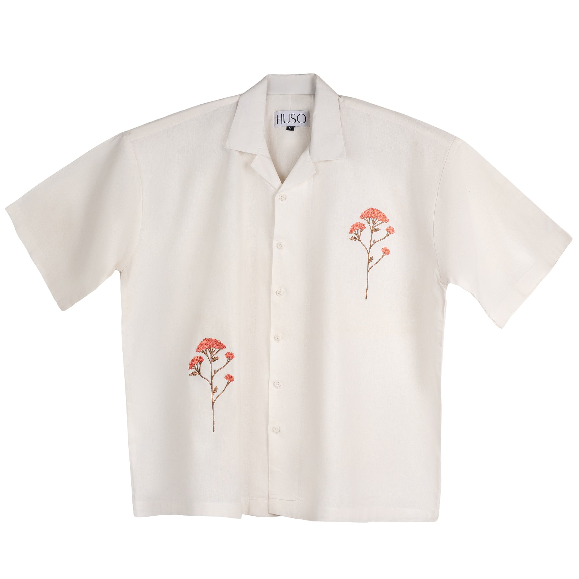 Ecru Bloom - Embroidered Linen Shirt - My Store