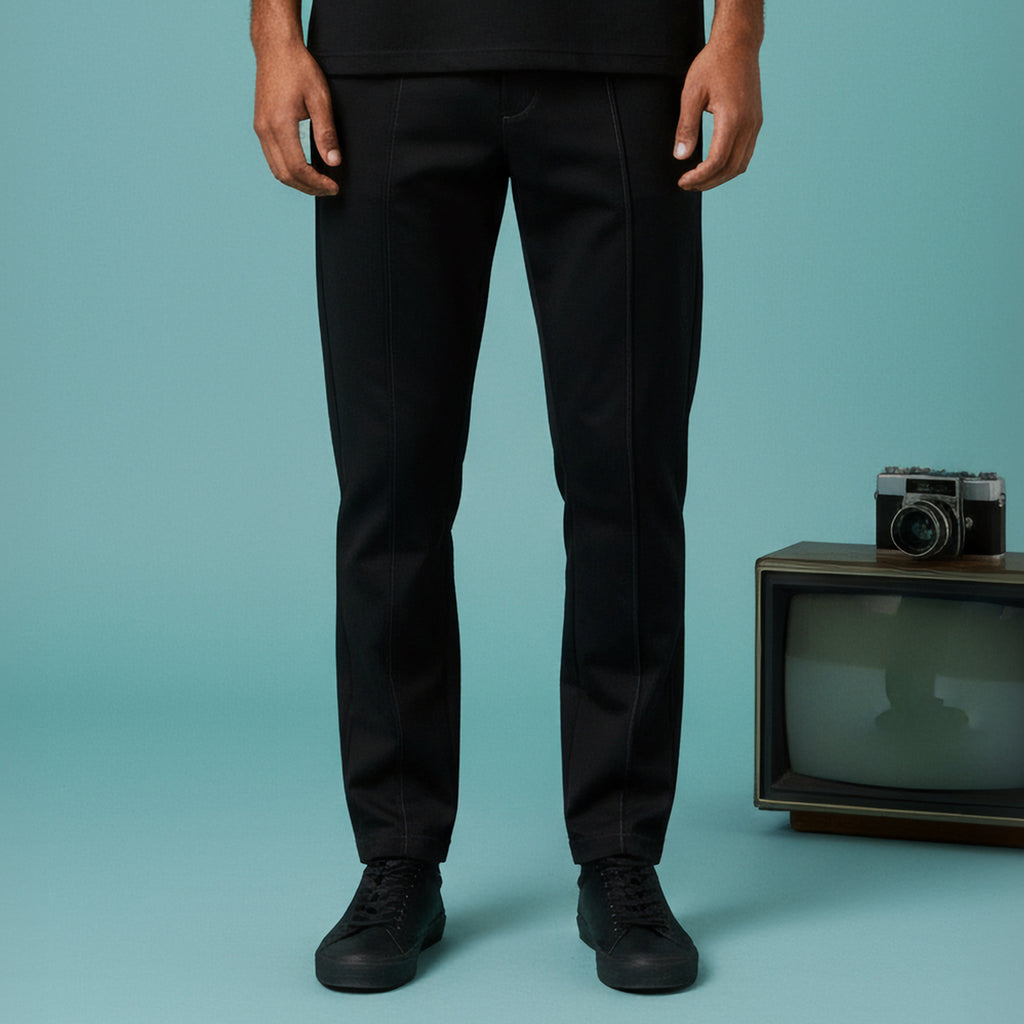 Straight Leg Trousers Black
