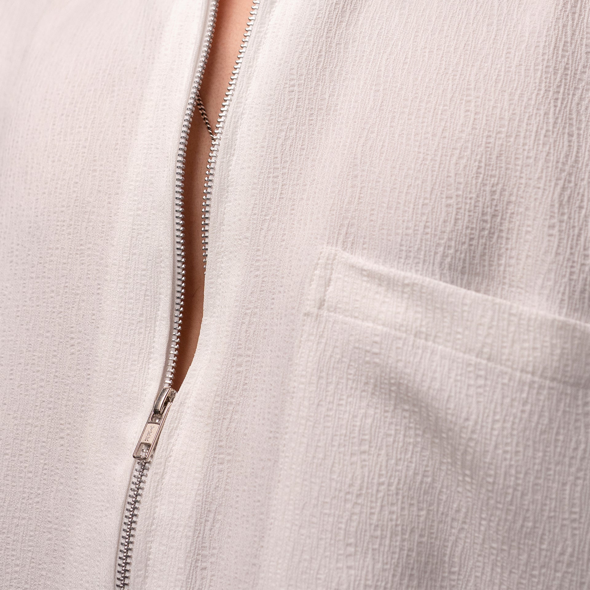 Textured Zip Shirt – Super White - My Store