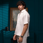 Textured Zip Shirt – Super White - My Store